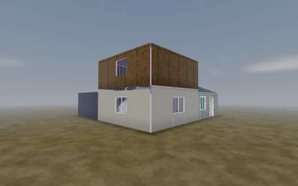 Before: a bare lot with the house frame
