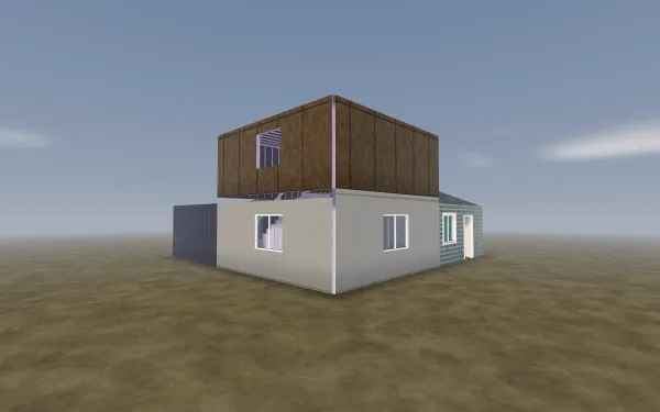 During: framing and siding going up